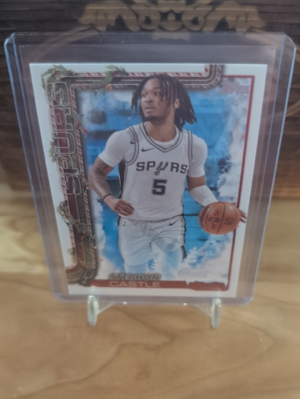2025-26 Topps Holiday Stephon Castle Snow Variation Spurs